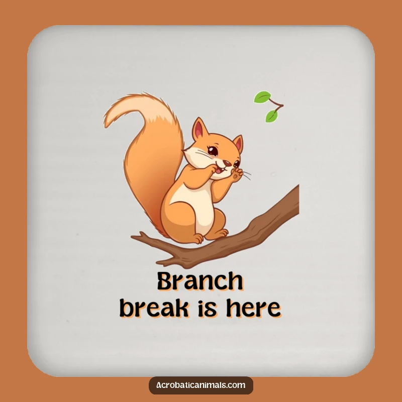 Funny Squirrel Somersault Coasters - Protect Surfaces with Smiles, Hilarious Gift Set!