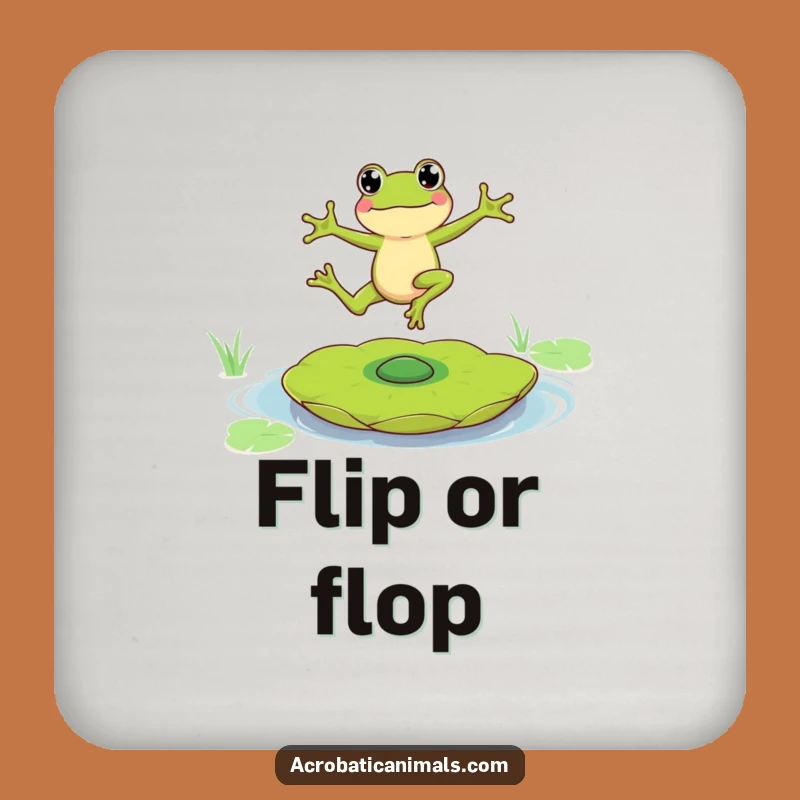 Funny Leaping Frog Coaster: Protect Surfaces with Amphibian Acrobatics Humor