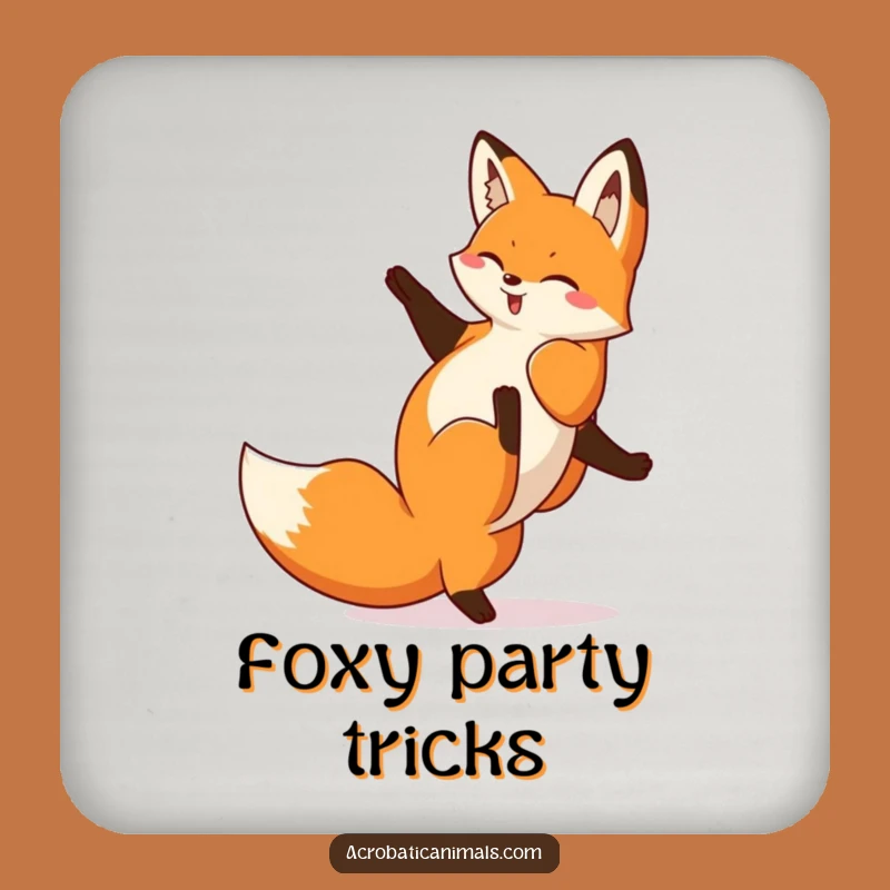 Funny Fox Coaster: Playful Cartwheel Drink Protector, Perfect Party Funny Gift