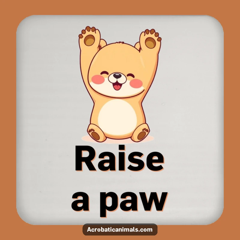 Funny Bear Handstand Drink Coaster: Happy Yogi Bear Table Protector, Gift