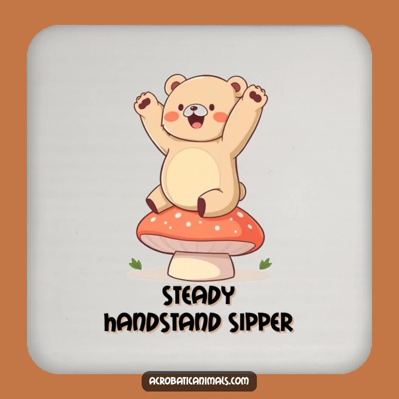 Funny Bear Handstand Drink Coasters: Protect Surfaces with Charm