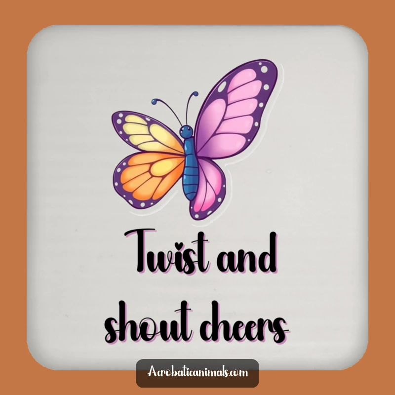 Funny Butterfly Twist Coasters - Protect Surfaces with Beauty, Hilarious Gift Set!