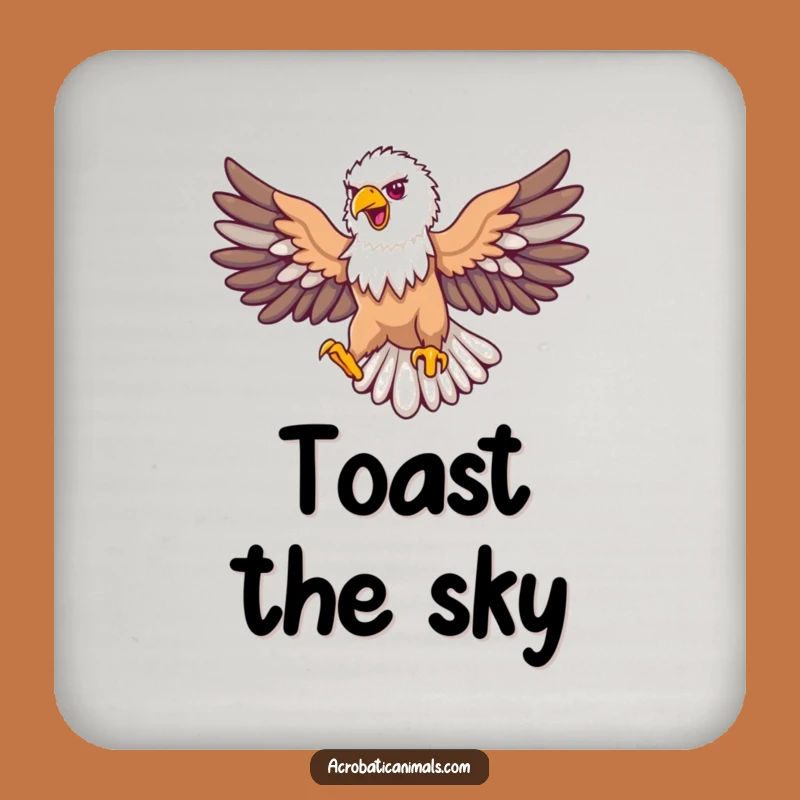 Funny Eagle Loop Drink Coaster: Proud Soaring Bird Table Protector, Gift