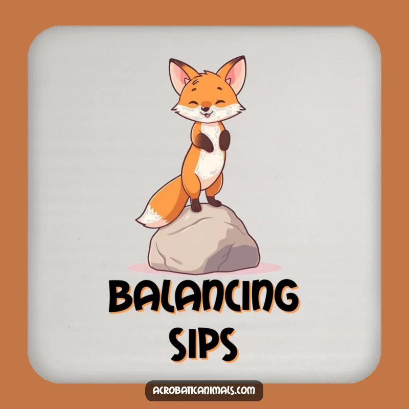 Funny Fox Handstand Coaster - Protect Surfaces Hilariously