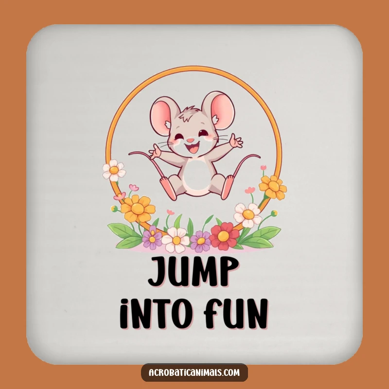 Funny Mouse Leaping Coaster - Brave Protection, Hilarious Flower Accessory Gift