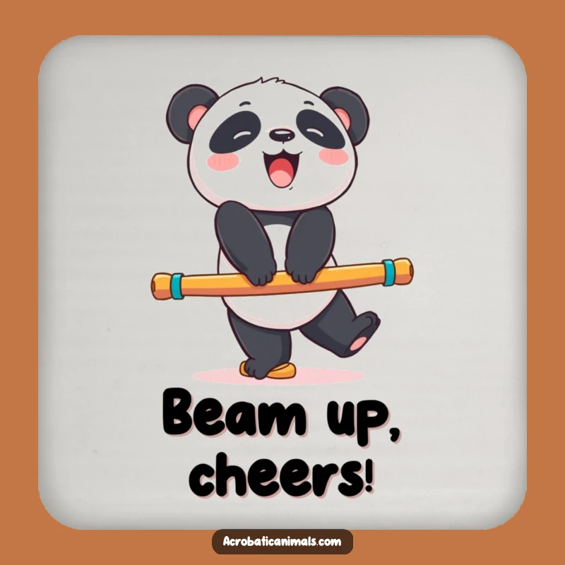 Funny Panda Coaster: Giggling Bear Balance Drink Protector Gift