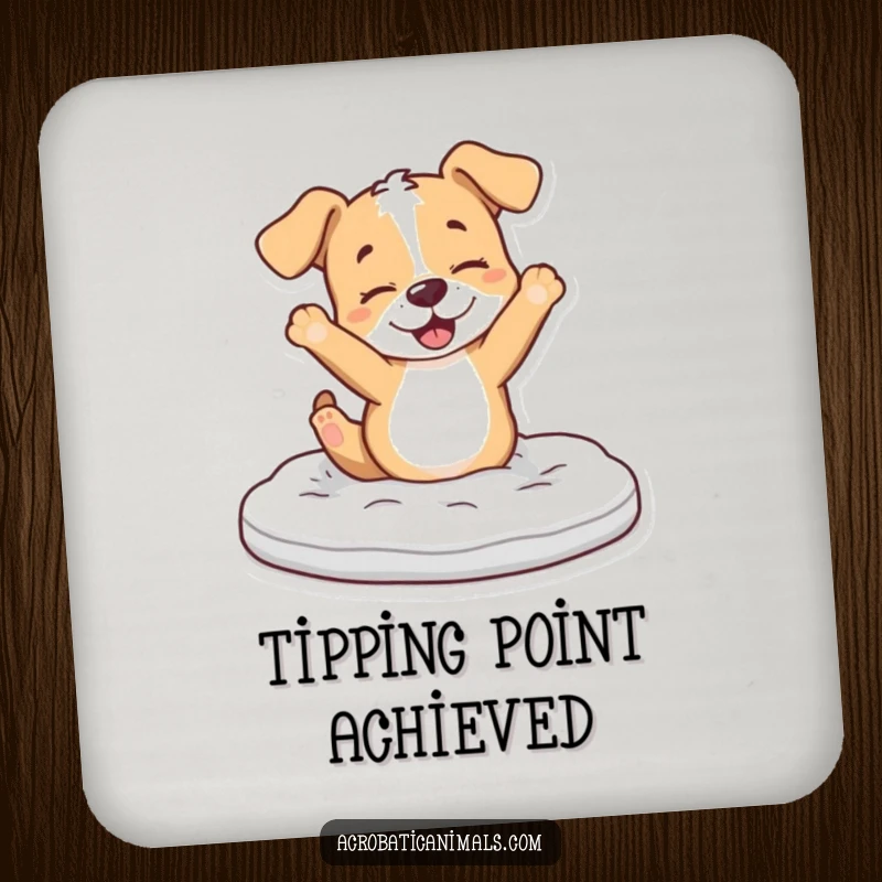 Funny Puppy Coasters: A playful puppy character flips over a foam mat, adding fun decor to tables.