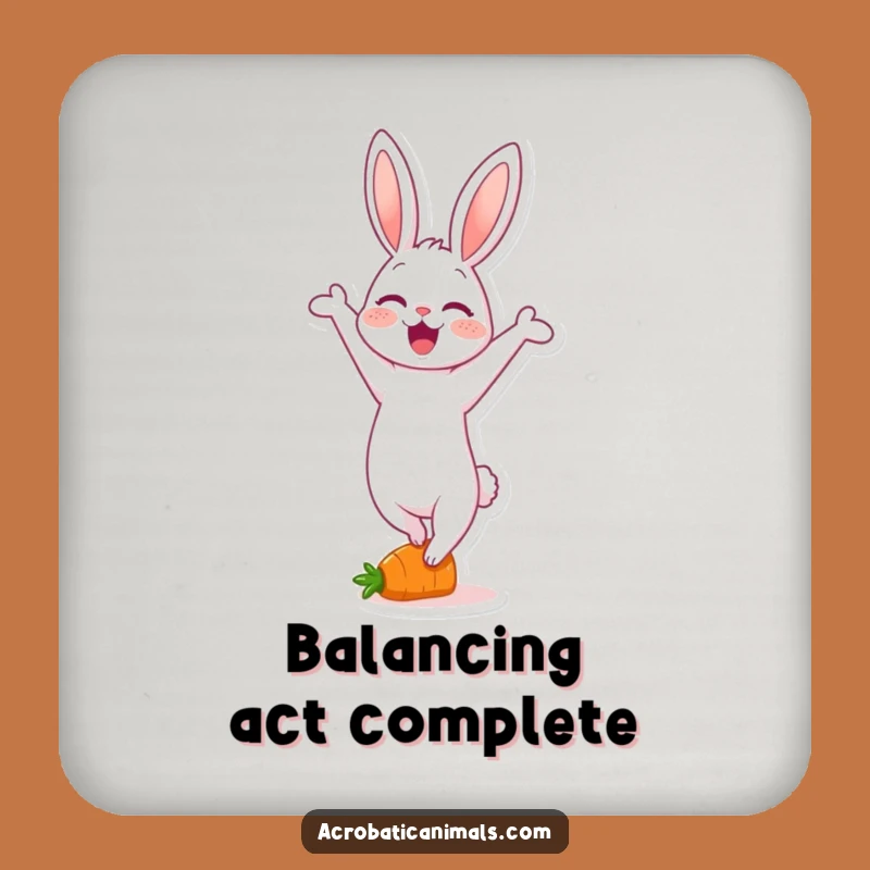 Funny Rabbit Handstand Coaster: Protect Surfaces with Carrot Acrobat Style, Great Gift