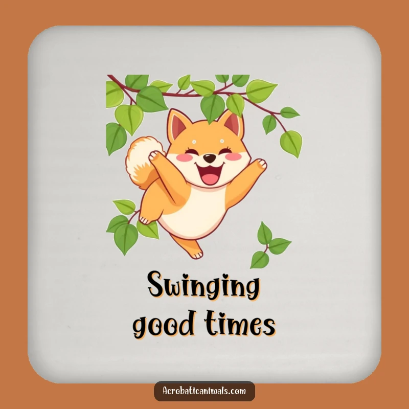 Funny Shiba Inu Coaster: Swinging Puppy Drink Protector Gift