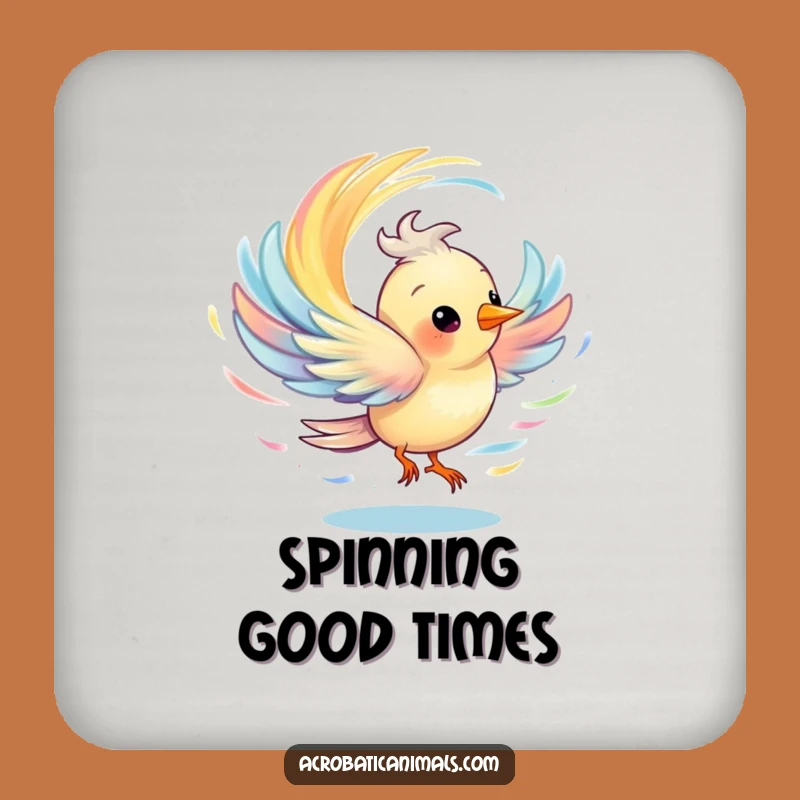 Funny Spinning Bird Coaster - Protect Surfaces with Colorful & Hilarious Art