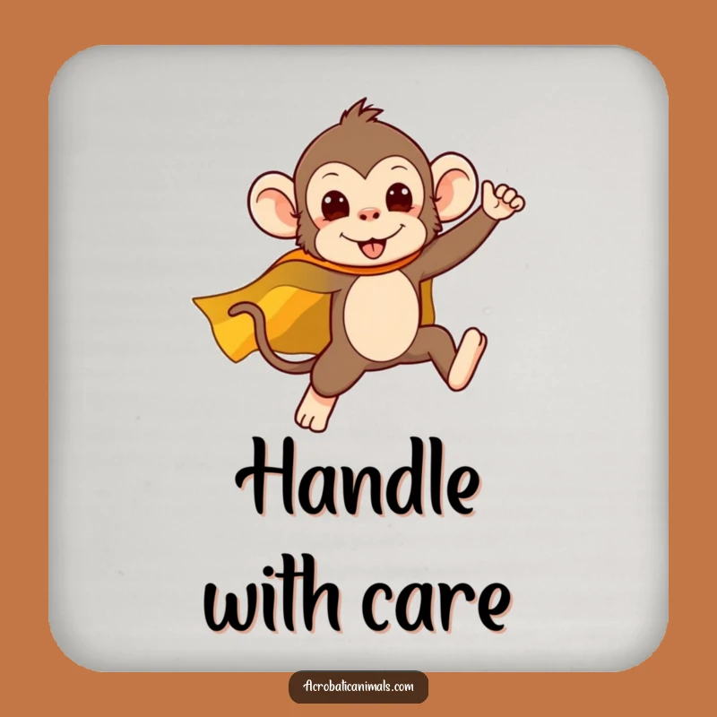 Funny Superhero Monkey Coaster Set - Protect Surfaces with Humorous Heroism