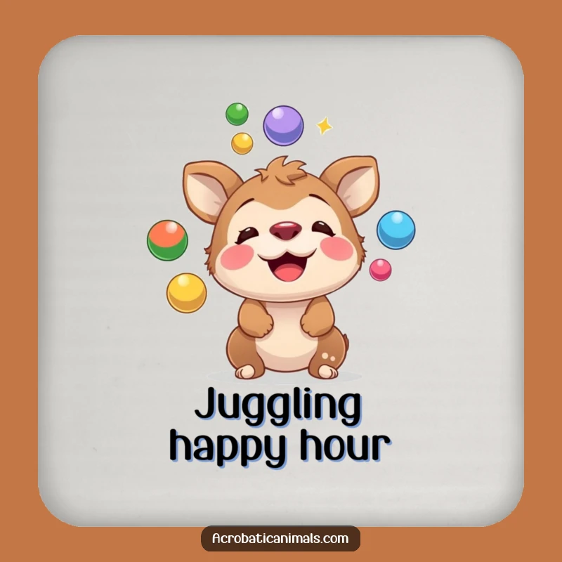 Funny Playful Animal Juggling Protector Coaster - Hilarious Gift!