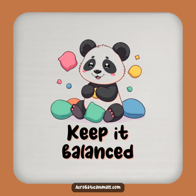 Funny Panda Juggling Coaster Set - Circus Drink Protection, Unique Funny Gift