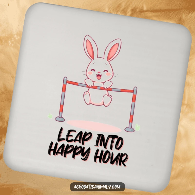 Funny rabbit high jump coaster, protecting furniture with a dose of cartoon humor, a cute and practical funny gift.