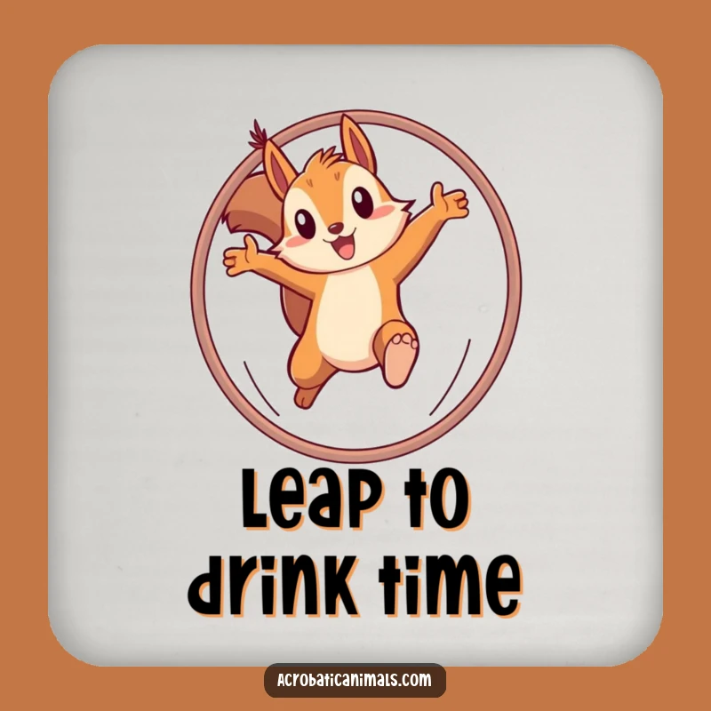 Funny Squirrel Hoop Coaster: Determined Acorn Protection, Perfect Funny Gift