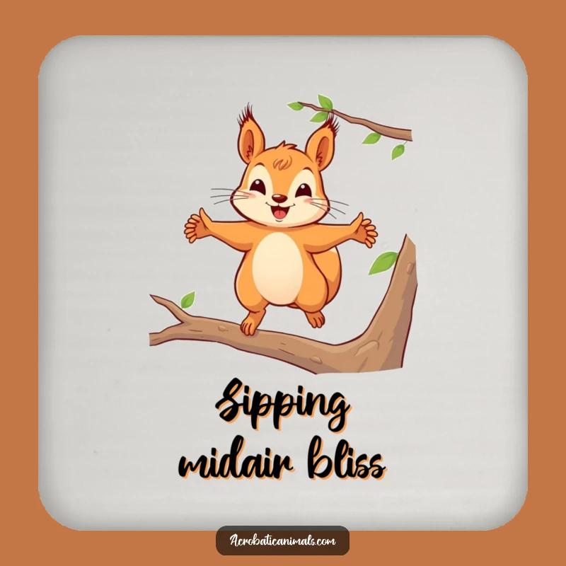 Funny Squirrel Leap Coaster: Protect Surfaces with Playful Charm, a Funny Gift