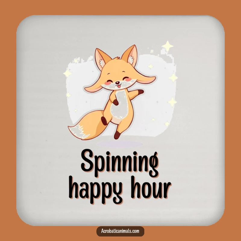 Funny Fox Cartwheel Drink Coasters: Party Starters with Humor