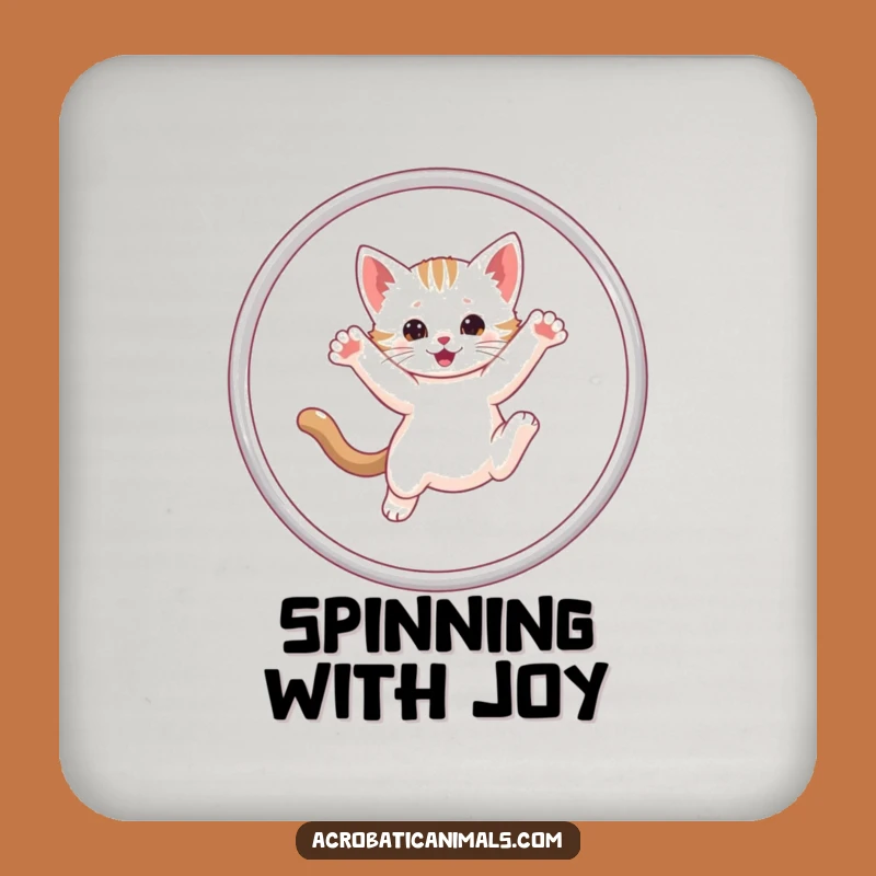 Funny Kitten Hula Hoop Coaster: Protect Surfaces with Cute Pet Humor, a Tiny Funny Gift