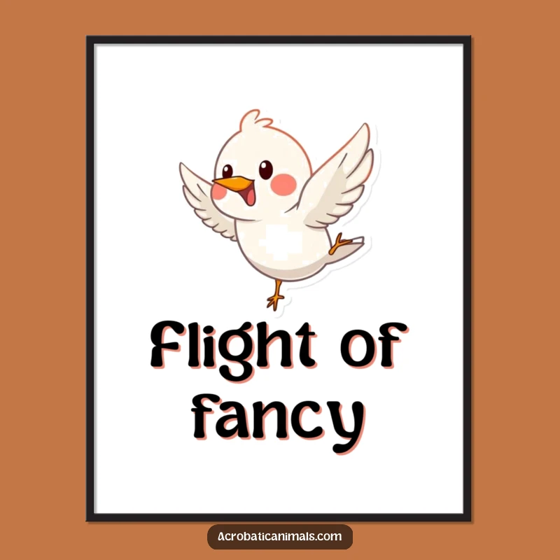 Funny Bird Dive Poster - Whimsical Wall Art Decor