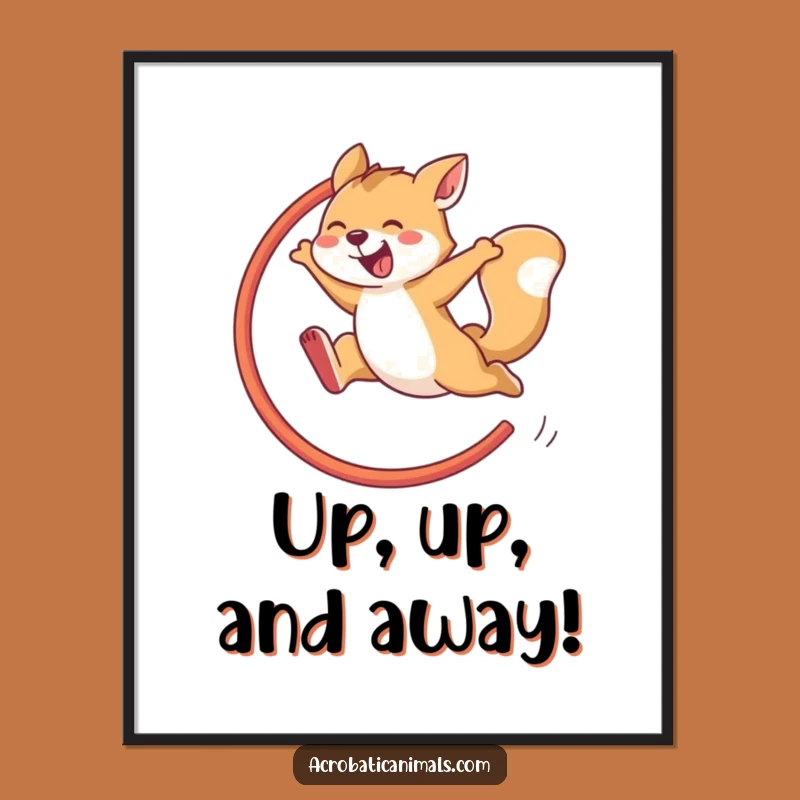 Funny Agile Animal Hoop Jump Art Poster - Hilarious Wall Decor Gift!