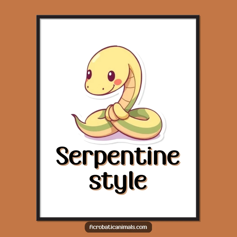 Funny Flexible Snake Poster - Playful & Hilarious Wall Art for Whimsical Decor