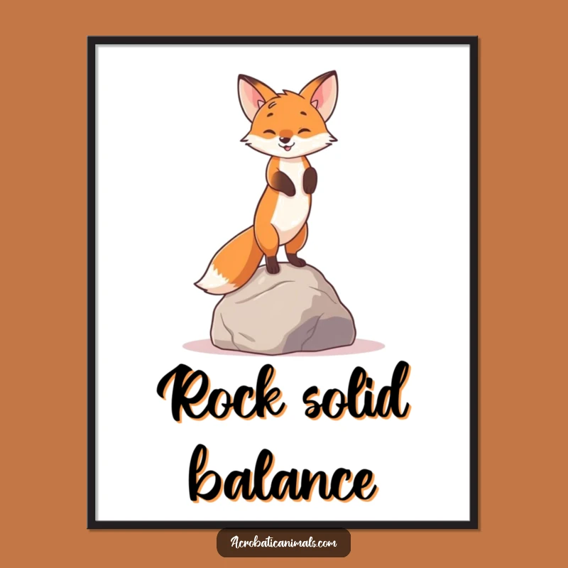 Funny Fox Handstand Poster - Quirky Wall Art Decor