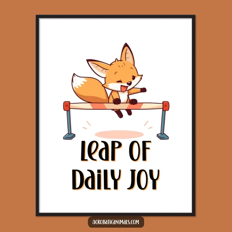 Funny Fox Hurdler Poster - Inspirational Wall Art, Hilarious Decor Gift!