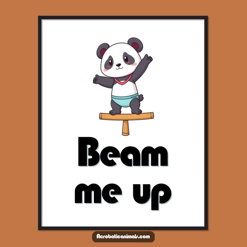 Funny Gymnast Panda Poster - Confident & Hilarious Wall Art for Any Room