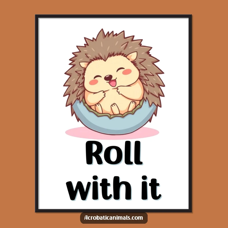 Funny Hedgehog Ball Poster - Adorable Wall Art Decor