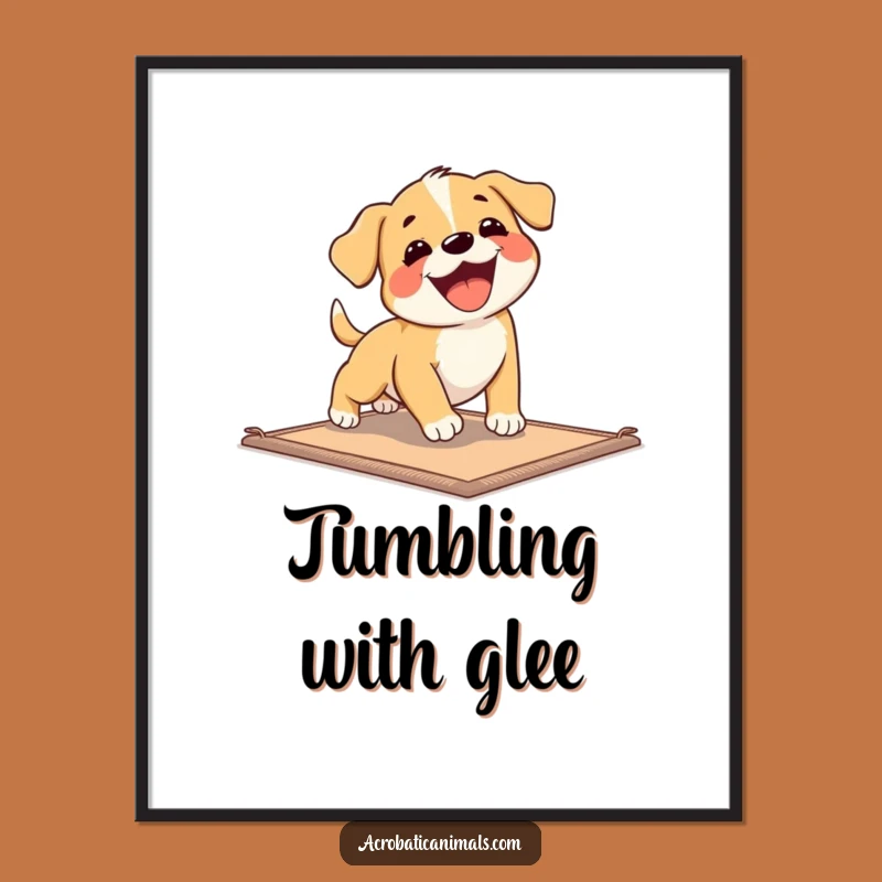 Funny Puppy Exercise Poster: Lively Wall Art, a Joyful Funny Gift for Dog Lovers