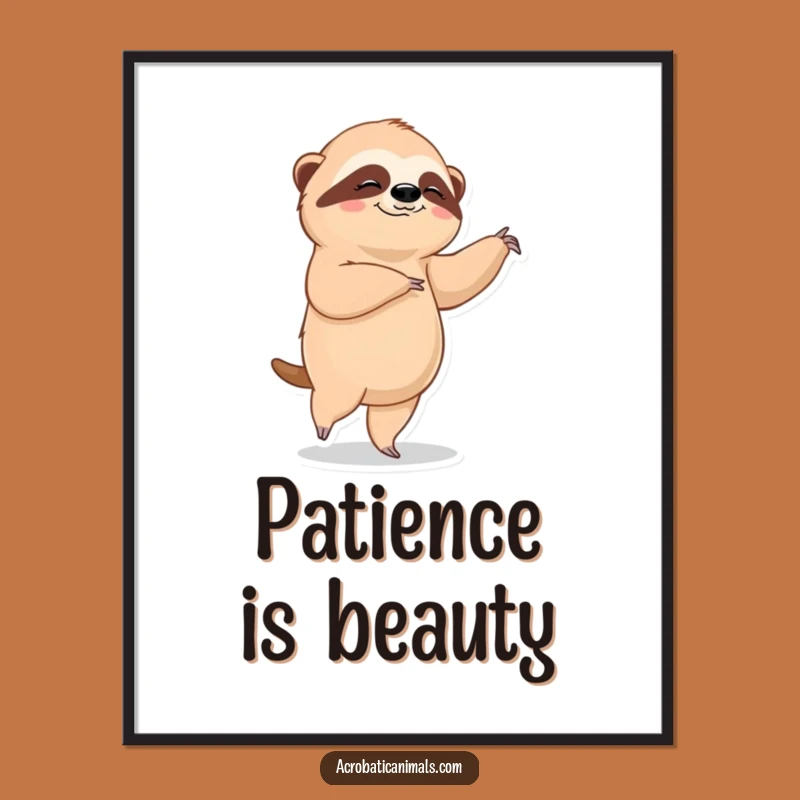 Funny Sloth Ballet Poster - Slow Grace Decor, Hilarious Dancer Wall Art Gift