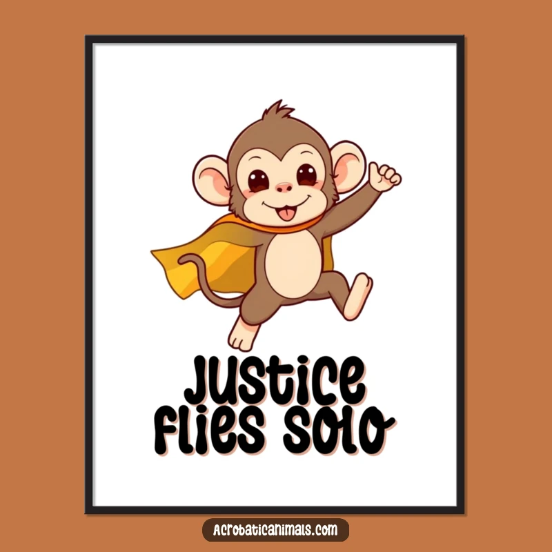Funny Superhero Monkey Poster - Epic Leap Art for Wall Decor & Gift