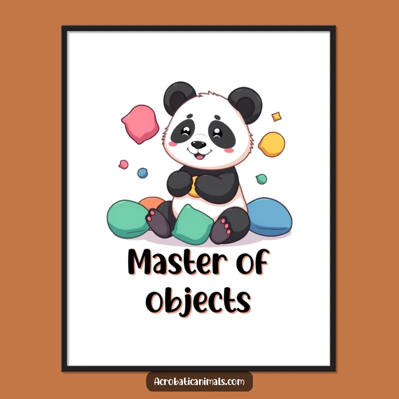 Funny Panda Juggling Poster - Vibrant Circus Art, Ideal Funny Gift Decor