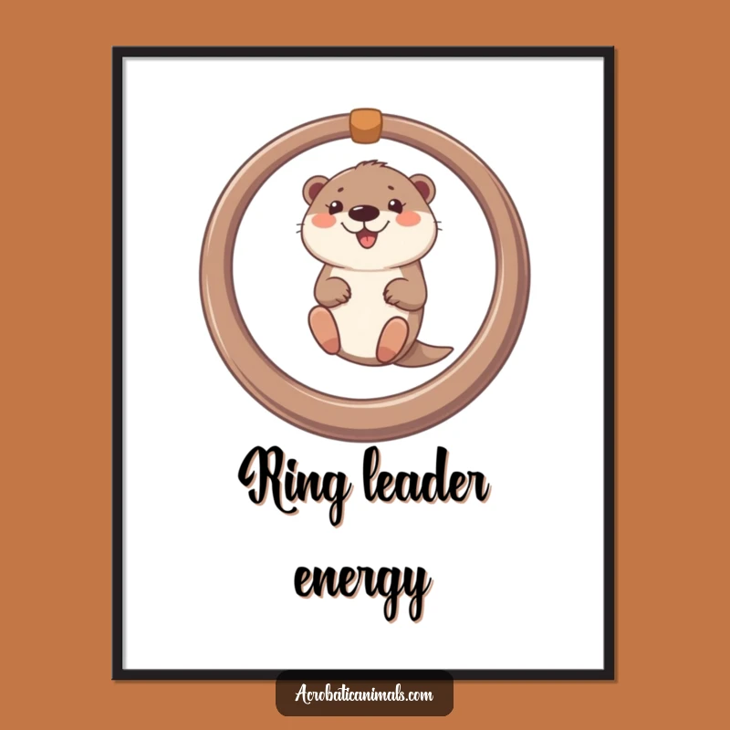 Funny Otter Ring Swing Poster - Whimsical Wall Art Gift