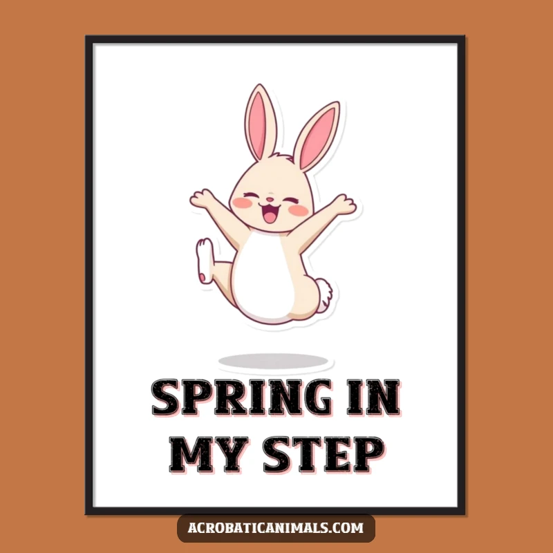 Funny Bunny Cartwheel Poster: Bring Joyful Energy to Your Walls