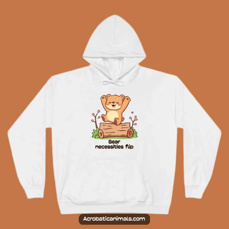 Funny Bear Cartwheel Hoodie: Cozy Log Acrobat Warmth, Perfect Funny Gift