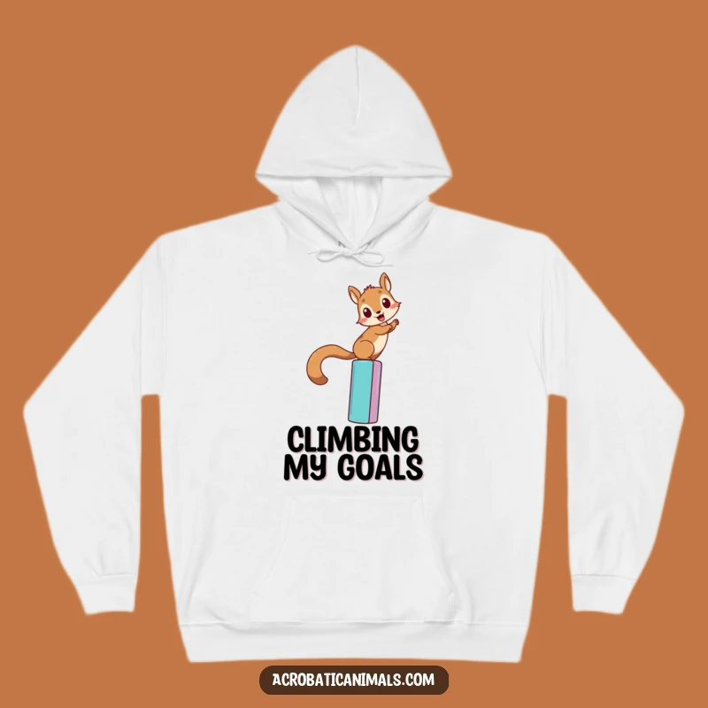 Funny Squirrel Climbing Hoodie - Cozy Determination, Hilarious Bar Conqueror Sweatshirt Gift