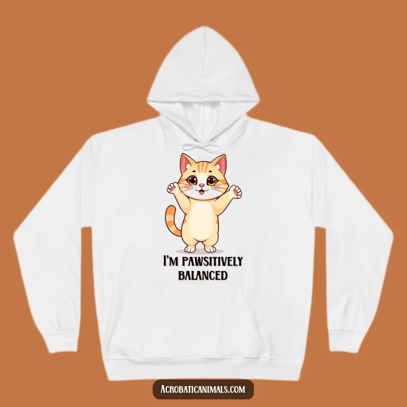 Funny Cat Handstand Hoodie: Cozy Feline Yoga Wear, Perfect Funny Gift