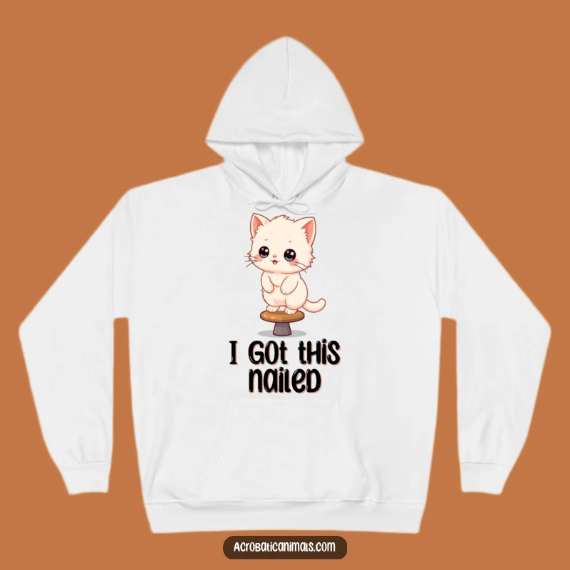 Funny Kitten Gymnastics Hoodie: Cozy and Hilarious Balance Act Apparel!