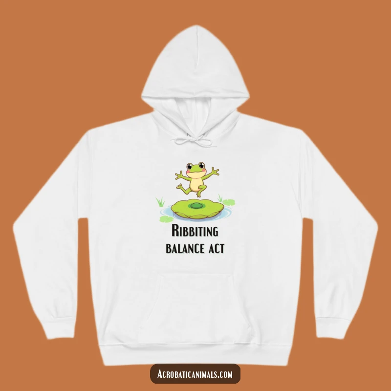 Funny Leaping Frog Hoodie: Cozy Amphibian Acrobatics Wear for Chilly Laughs