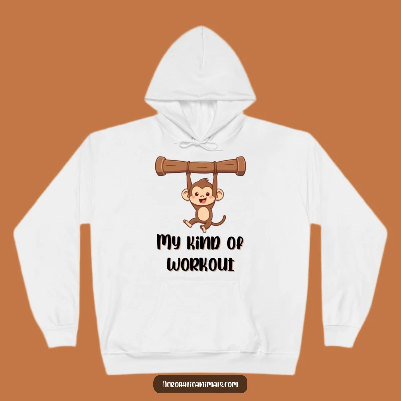 Funny Monkey Swinging Hoodie - Cozy Prankster, Hilarious Jungle Sweatshirt Gift