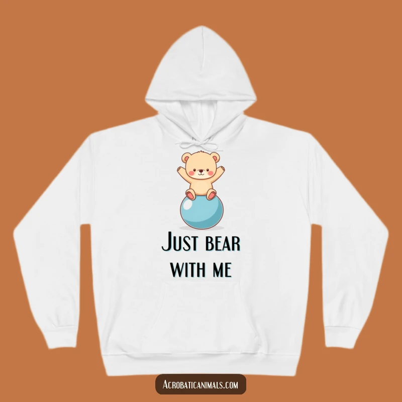 Funny Bear Cub Yoga Ball Hoodie: Cozy and Hilarious Winter Wear