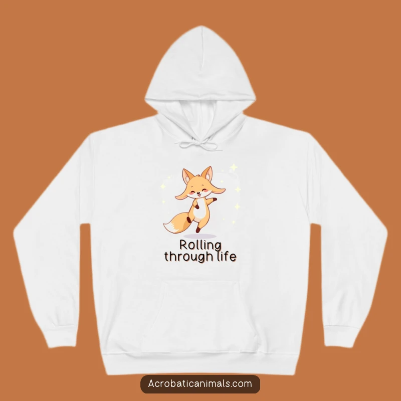 Funny Fox Cartwheel Hoodie: Cozy Comfort Under the Stars