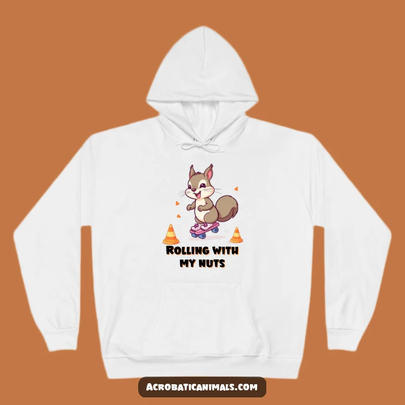 Funny Squirrel Roller Skates Hoodie - Cozy & Wheely Humorous Sweatshirt