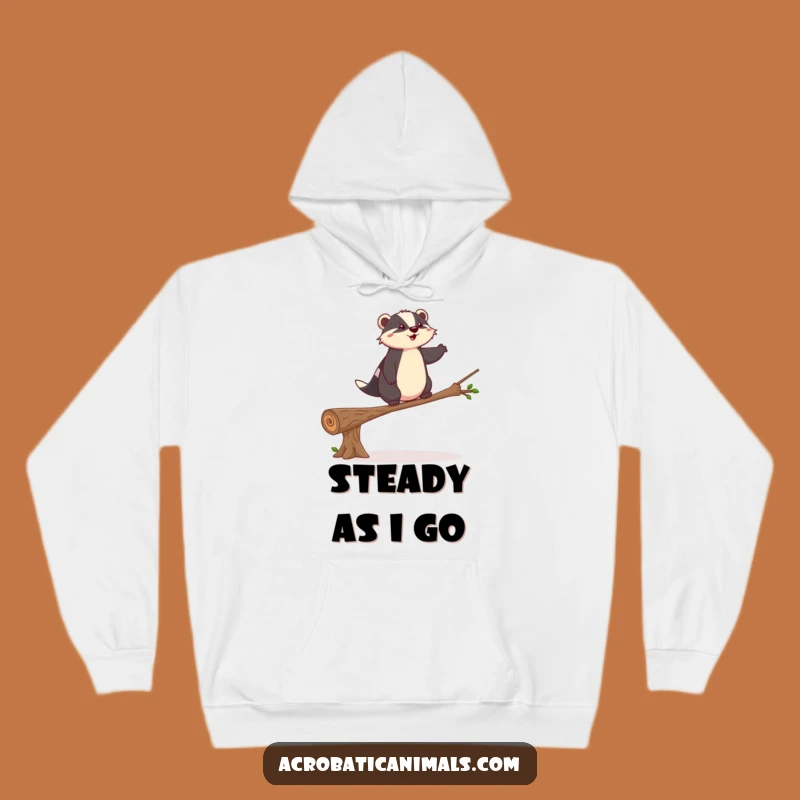 Funny Badger Balance Hoodie: Cozy Up with Courage, a Hilarious Funny Gift