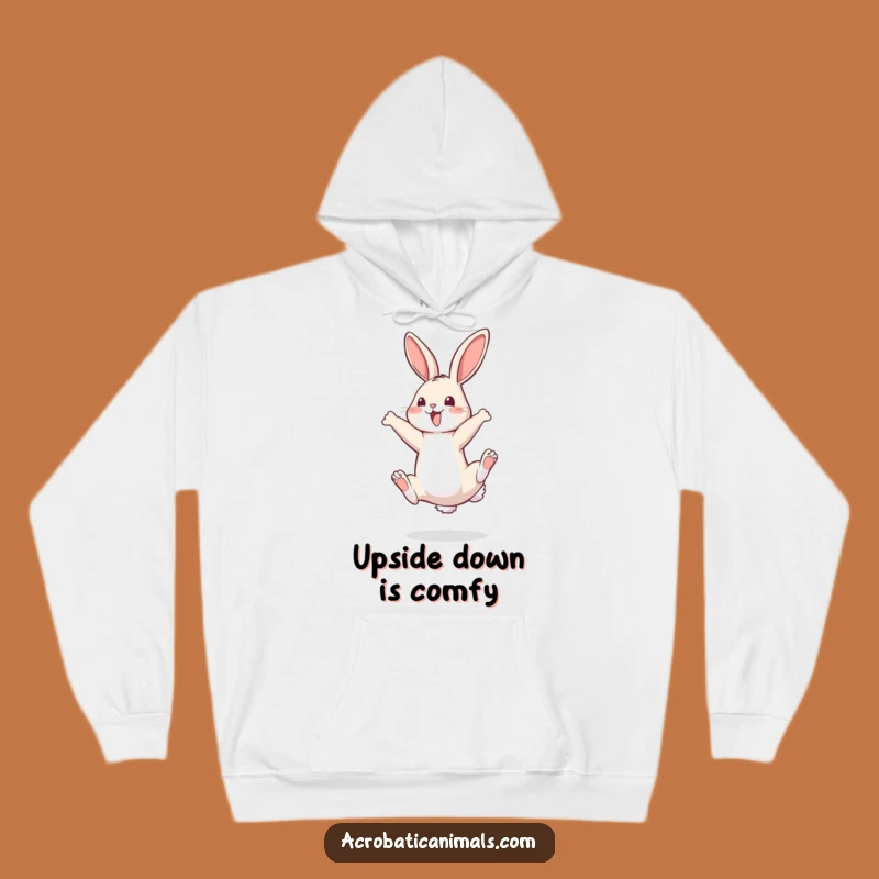 Funny Bouncy Bunny Somersault Hoodie - Cozy & Joyful Sweatshirt