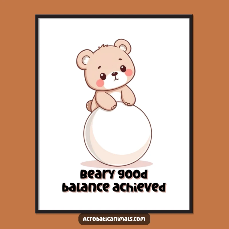 Free Printable Bear Wall Art: Bouncy Cub Decor Downloadable Gift!