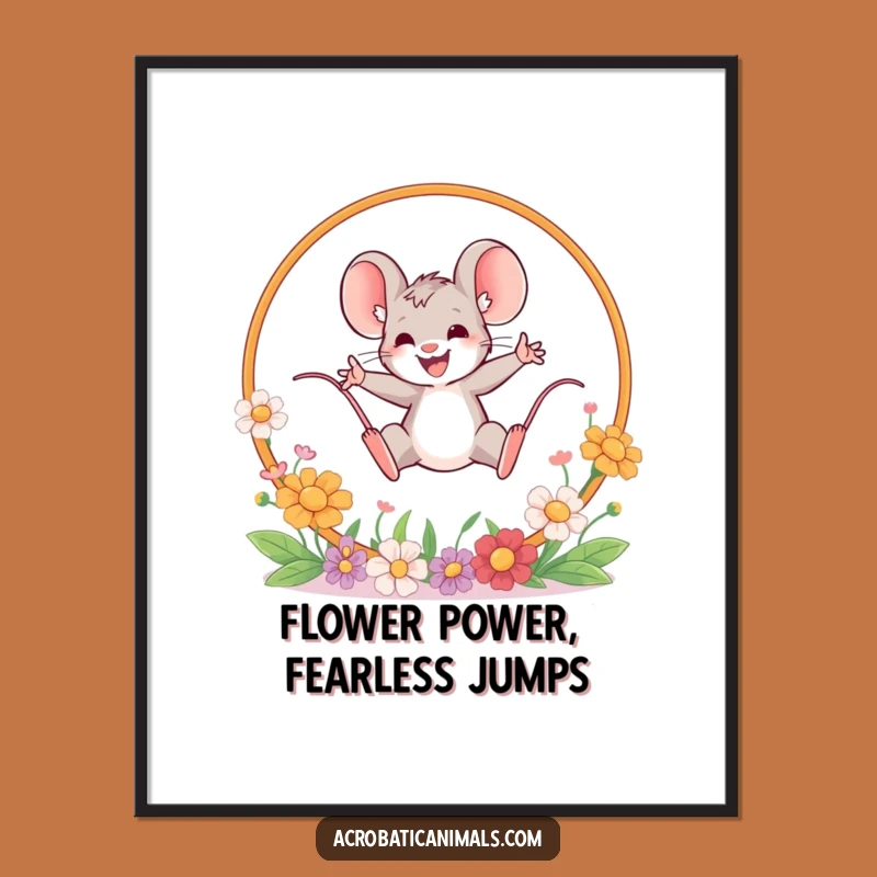 Free Printable Wall Art: Brave Mouse Floral Hoop Decor!