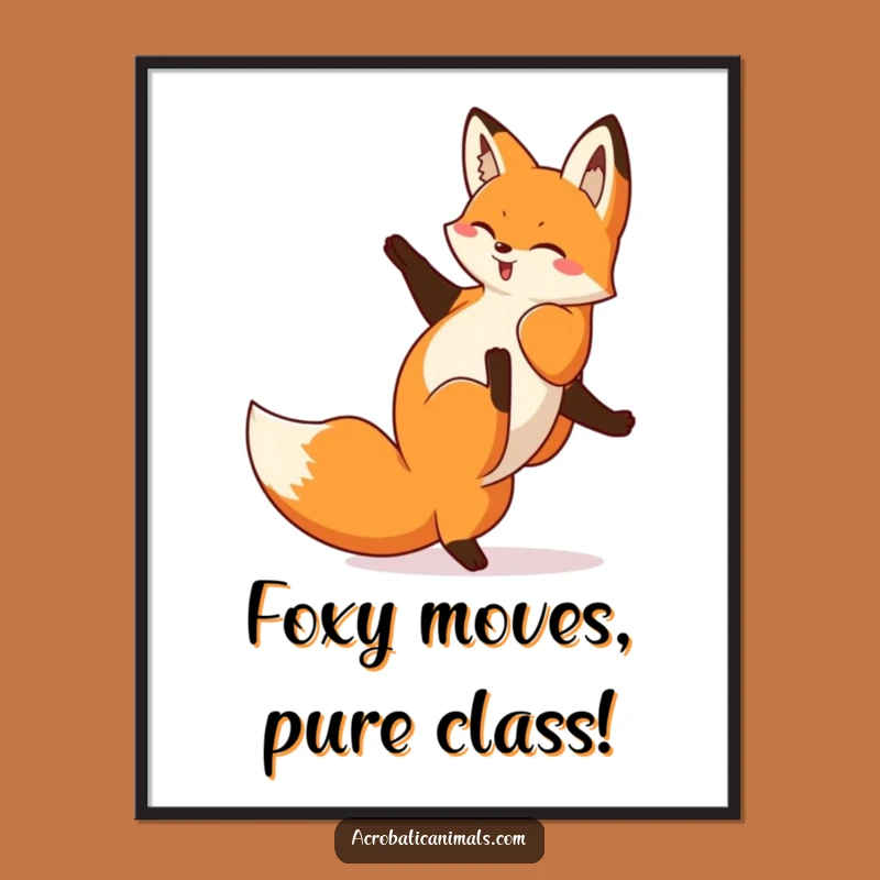 Free Printable Fox Art: Cartwheel Downloadable for Playful Wall Decor!