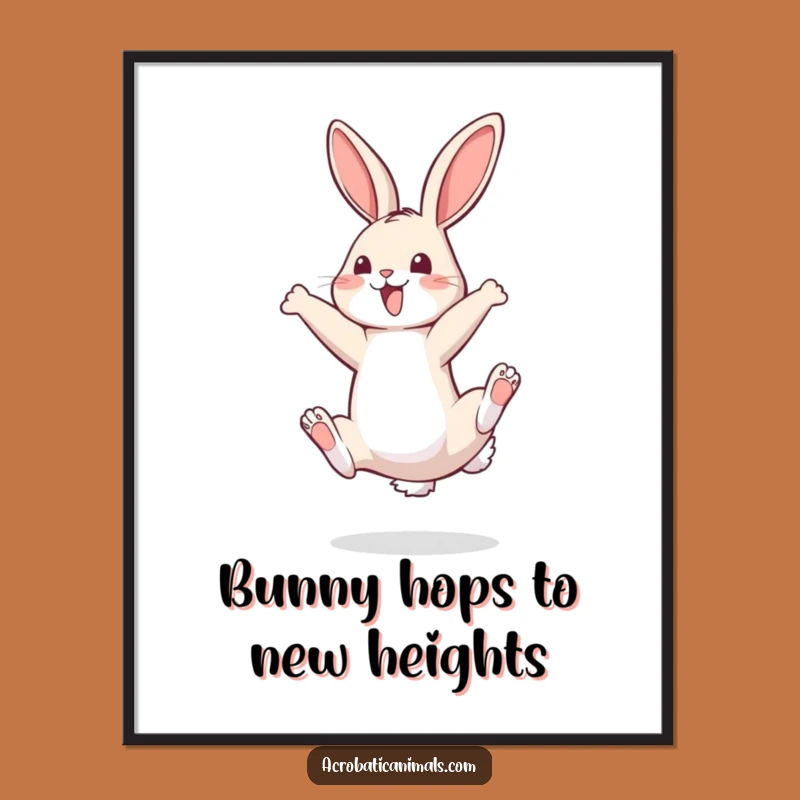 Free Printable Funny Bunny Somersault Wall Art - Downloadable Whimsical Decor